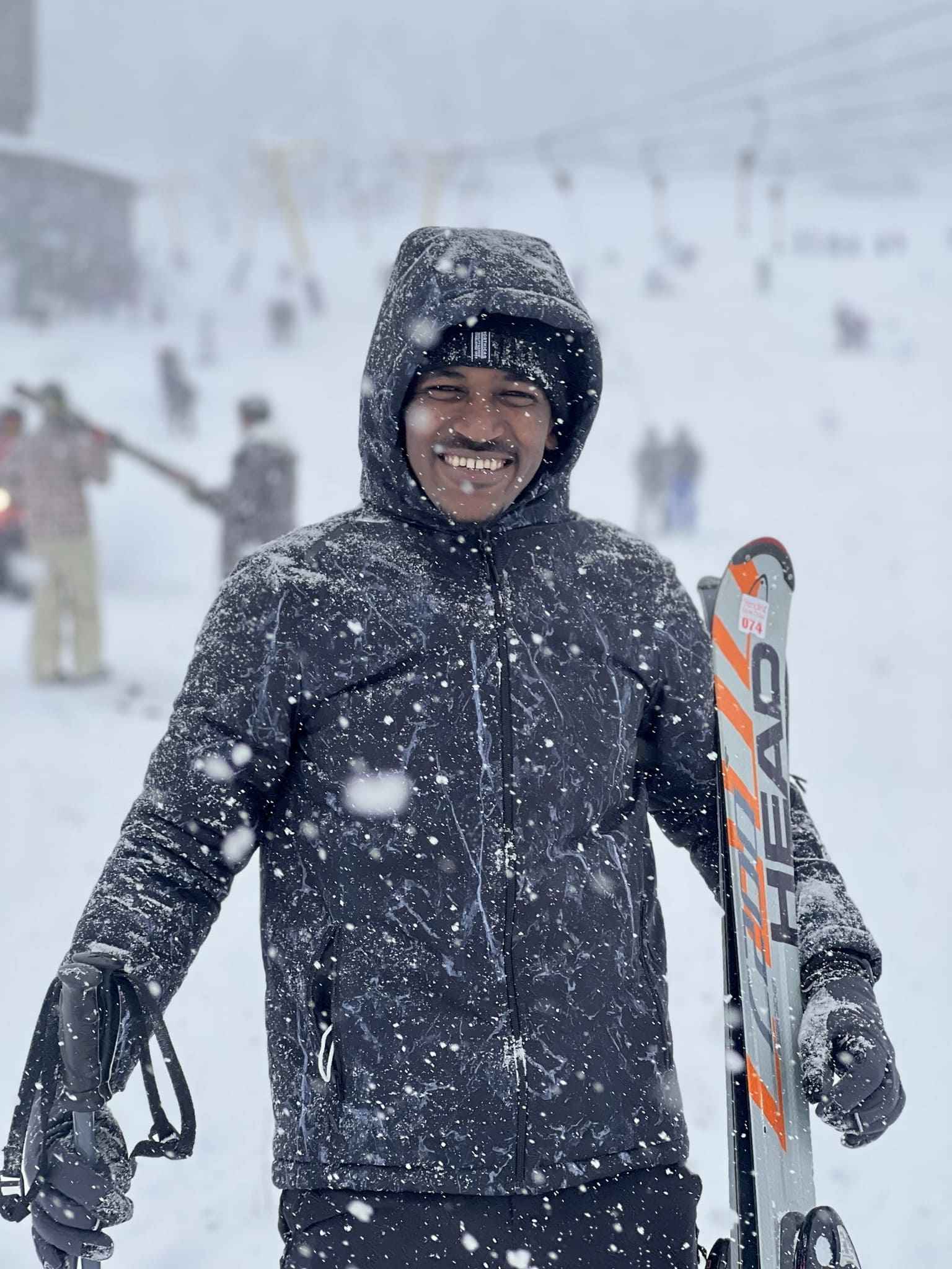 Skiing on the top of Uludag mountain in Bursa, Turkey